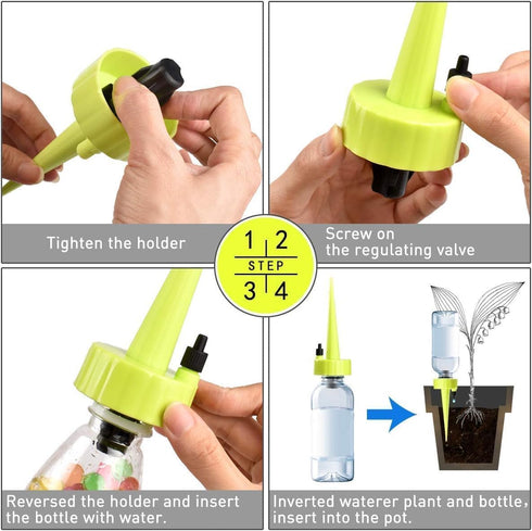 Plant Self Watering Spike,YIMIKE Plastic Self Watering Device with Slow Release Control Valve Plant Watering System for Vacation and Trip,Easy to ...