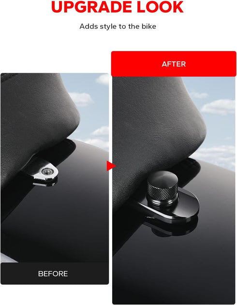 Amazicha Black Seat Bolt Tab Screw Mount Knob Cover Fit for Harley Touring 1996-2024...