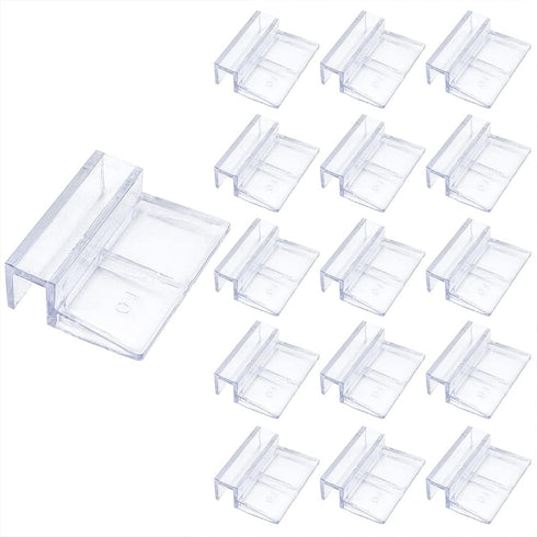 16 PCS 10mm Acrylic Aquarium Cover Clip, Clear Fish Tank Glass Cover Clip Support Holder Universal Lid Clips for Rimless Aquariums...