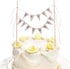 LOCOLO Happy Birthday Cake Toppers, Ivory Cake Topper with Wooden Sticks, Party Decoration Supplies Cake Toppers Happy Birthday...