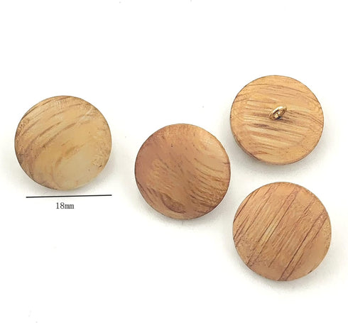 20pcs Brown Wooden Buttons with Metal Shank Round Buttons for Sewing DIY Crafts Manual Buttons Painting Scrapbooking Handmade Making Supplies 18mm...