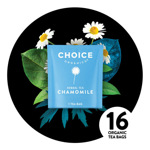 Choice Organics - Organic Chamomile Tea (1 Pack) - Compostable - Caffeine Free - 16 Organic Herbal Tea Bags...