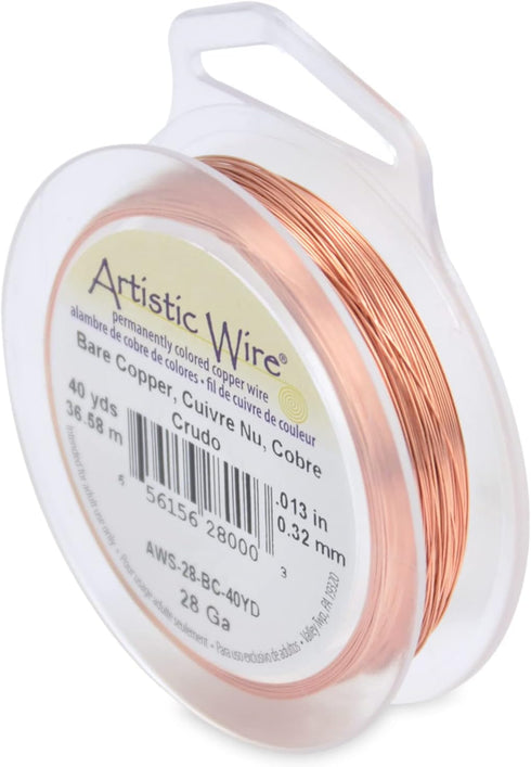 Artistic Wire 28 Gauge Bare Copper Craft Jewelry Wrapping Wire, 40 yd...
