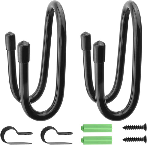 Chain Link Fence Hook 2PCS Black Chain Link Fence Hangers for Link Fence, Pool Hangers for Link Fence, Hard Hat Rack Holder...