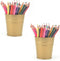 Pen Holder Cup For Desk Pencil Holder Metal Marker Pen Organizer Storage Small Tinplate Flower Pot Succulent Bucket Planters for Office Home - 2 P...