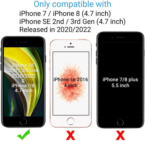 ULAK Compatible with iPhone SE 2020/2022 Case, iPhone 8/7 case Clear Glitter Soft TPU Cover Shockproof Transparent Protective Phone Case 4.7 Inch...