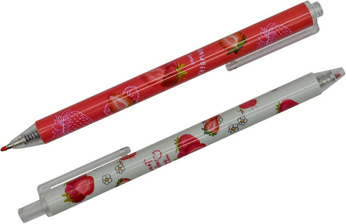 Maydahui 12PCS Strawberry Gel Pens Cute Fruit Pen Retractable Printing Pen Black Ink for Girls School Party...