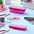 It's Academic Flexi Storage Box with Lid, Compact and Collapsible Pencil Case Design for Craft and School Supplies, Pink and Blue, 2 Pack...