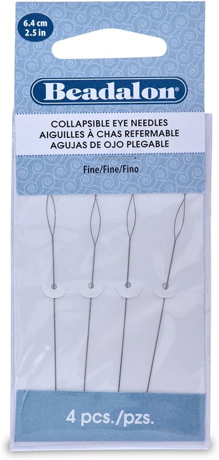 Beadalon 700F-102 Collapsible Eye Needles 2.5-Inch Fine 4 Pack...
