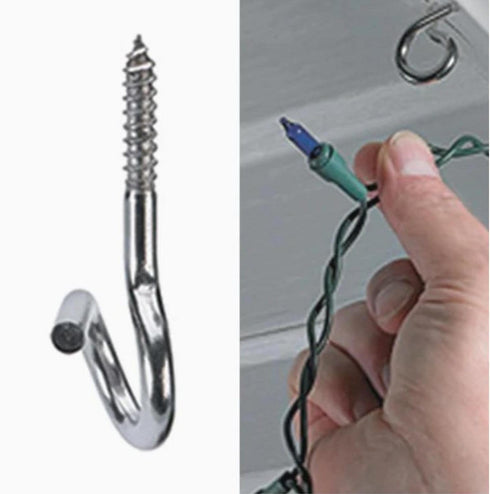 Hangman 20 Piece Christmas Lights Hanger Hooks, Stainless Steel (QH-20)...