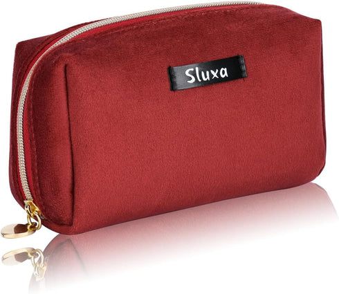 Small make up bags, Travel accessories for women,Wine red makeup bag travel cosmetic bag ?Women bagsmart compact makeup bag...