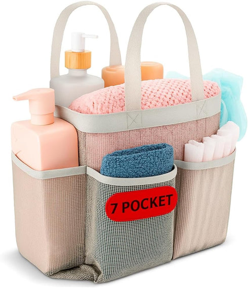 Handy Laundry Mesh Shower Caddy Bag - Collapsible, Portable Bathroom Organizer for Travel, Gym, and Dorm Use - Easily Carry & Organize College Dor...