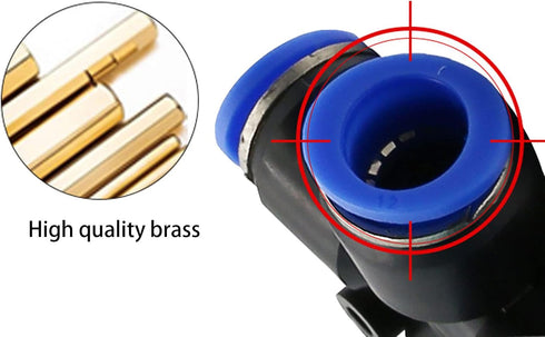 Pneumatic Air Pipe Joints, 10 Pcs Pneumatic Fittings Quick Coupling PU Trachea Coupling Cross Four-Way Coupling, Plastic Push Pipe Fitting Assortm...
