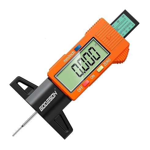 GODESON Tire Tread Depth Gauge,Digital Tire Tread Depth Gauge with Color-Coded Bar,Tread Depth Gauge in 1 Inch/25.4 mm,Tire Depth Gauge with Large...