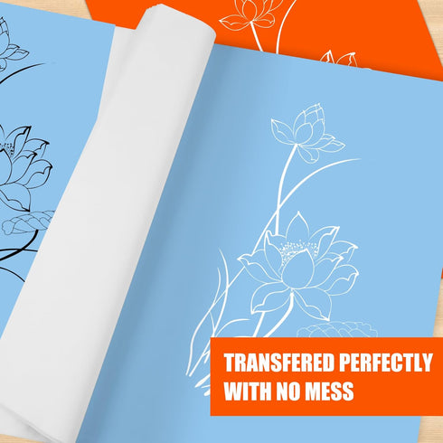 200 Sheets White Carbon Transfer PaperGraphite Tracing Paper with Embossing Styluses for DIY Wood Paper Canvas and Other Art Craft Surfaces...
