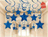 Party Swirl Decorations, Hanging Swirl for Ceiling Decorations, Blue with Star, Pack of 30...