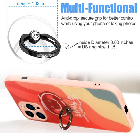 Transparent Phone Ring Holder Grip - EI Sonador Clear Cell Phone Ring Stand Holder Finger Grip Kickstand 360° Rotation, Compatible with Most of Ph...