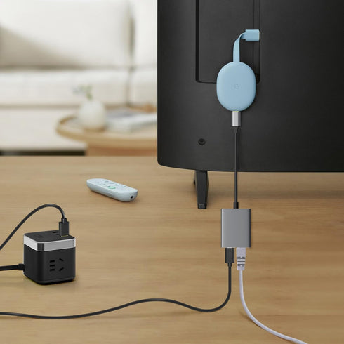 Smays Ethernet Adapter for Chromecast with Google TV, USB C to LAN Adapter with 100W Power Delivery...