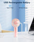 Portable Mini Handheld Fan, Small Personal Hand Held Fan with Base, Cute Design USB Rechargeable Fan for Lash Makeup, Summer Beach Travel Essentia...