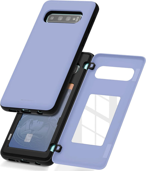 GOOSPERY Galaxy S10 Wallet Case with Card Holder, Protective Dual Layer Bumper Phone Case (Lilac Purple)...