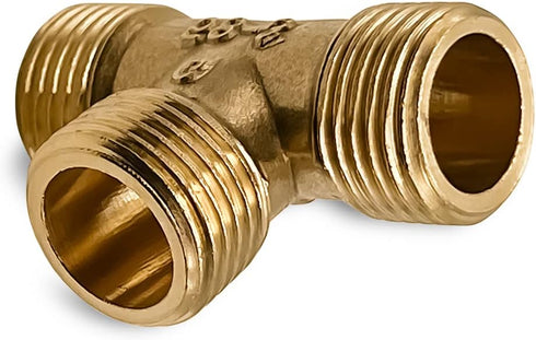 Tee Pipe Fitting T Pipe Connector Brass Tee Equal Tee 1/2" male x 1/2" male x 1/2" male Plumbing Tee for Repair 3 Way Pipe Fitting...