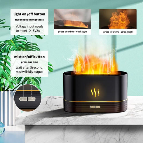 Flame Diffuser for Home, Mist Humidifier Aromatherapy Diffuser for Essential Oil, Waterless Auto-Off Protection for Spa Home Yoga Office Gifts for...