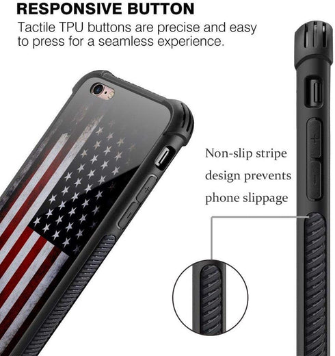 for iPhone 6/6S Case, Military-Grade Protection, All-Around Shockproof Corners, Anti-Scratch Phone Case for iPhone 6/6S, Old Flag...