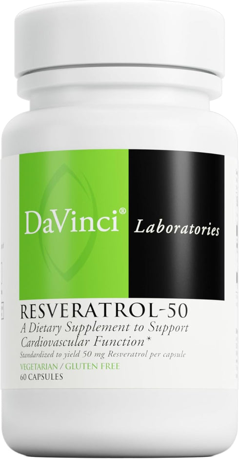 DAVINCI Labs Resveratrol-50 - Helps Support Immune System, Bone Health & Heart Health with Resveratrol* - Gluten-Free & Vegetarian - 60 Capsules...