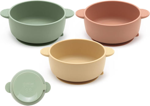 3 Pack Baby Bowls, Suction Bowls for Baby and Toddlers, BPA Free Food Grade Silicone Bowl Feeding Supplies, Dishwasher and Microwave Safe, Multico...