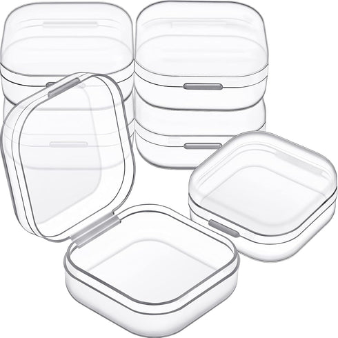 6 Pieces Mini Plastic Clear Beads Storage Containers Box for Collecting Small Items, Beads, Jewelry, Business Cards, Game Pieces, Crafts (1.37 x 1...