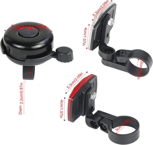 SANNIX Bicycle Reflectors Front and Rear Kit Bike Handlebar Bell Bicycle Accessories...