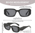 BOJOD Trendy Rectangle Sunglasses For Women Men Retro 90s Oval y2k Retangular Sunglasses Square Black Shades...