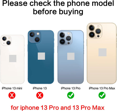 ASDAWN Back Camera Lens Glass Replacement for iPhone 13 Pro and 13 Pro Max, rear Lens Glass Replacement kit with Pre-Installed Adhesive + Installa...