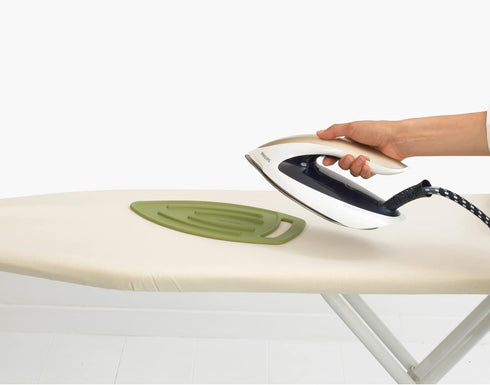 Brabantia Silicone Heat-Resistant Steam Iron Parking Pad (Calm Green) Protective Rest Holder for Hot Iron, Ironing Board Saver, Anti Burn Accessor...