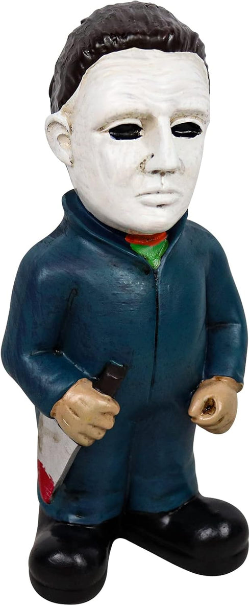 Horror Movie Garden Gnomes Statue Michael Myers Action Figure Collectibles Jason Freddy Nightmare Figurines Halloween Lawn Outdoor Decor (A.Michae...