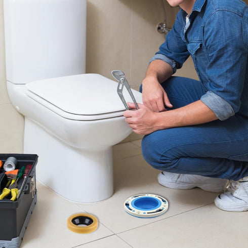 Toilet Flange Repair Kit, Flange Repair Kit for 4" and 5" or Special 3" Waste Line, for Toilet Flange Repair and Installation Black...