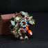 Vintage Austrian Crystal Rhinestone Elegant Party Flower Leaf Vine Brooch Pin...