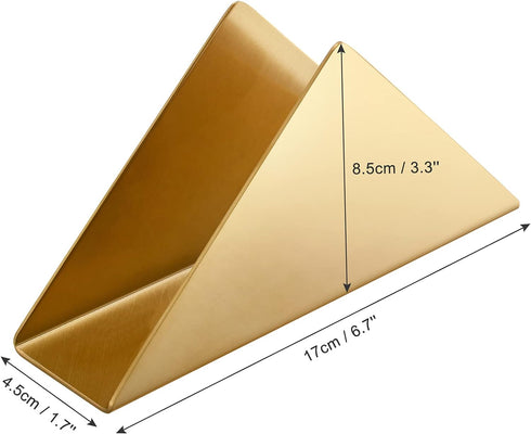 Gold Stainless Steel Napkin Holder, Modern Triangle Cocktail Napkin Dispenser Organizer for Kitchen Countertops, Dinner Tables, Picnic Tables...