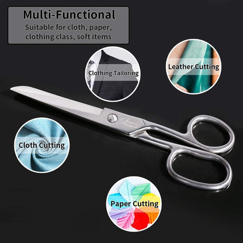 Newness Fabric Scissors, Heavy Duty All Metal Stainless Steel Craft Scissors, Multi-Purpose Professional Sharp Shears for Tailor Dressmaker Craft ...