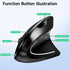 Ergonomic Optical Wireless Mouse Stylish Rechargeable 2.4G Optical Vertical Mice Cordless Mouse with USB Receiver, 800/1200 /1600 DPI, 5 Buttons f...