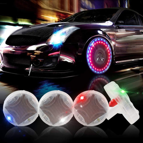KaiDengZhe Solar Car Tire Wheel Lights LED Car Wheel Tire Air Valve Cap Light with Motion Sensors Flashing Colorful LED Gas Nozzle Cap Tire Light ...