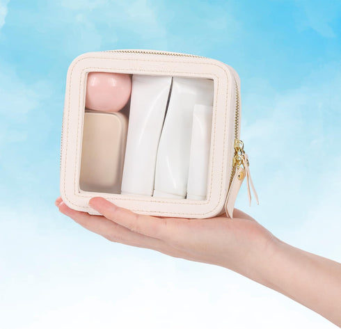 WantGor Small Cosmetic Bag, Mini Makeup Bag Women Clear Pouch Cosmetics Bags Travel Toiletry Bag Tiny Make Up Organizer Case with Zipper for Purse...