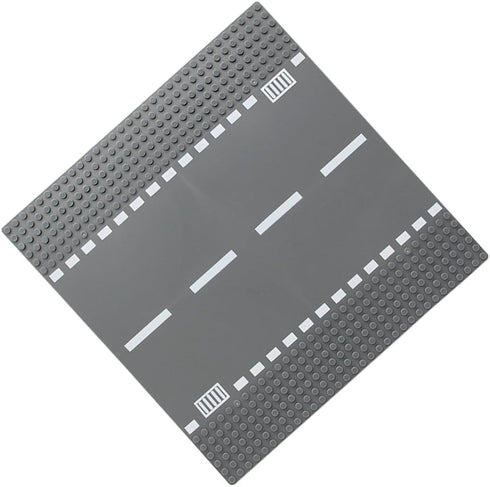 Feleph Classic Road Base Plates, City Street Straight Road Building Kit, 10 x 10 Inches Town Baseplate for Building Bricks Compatible with All Maj...