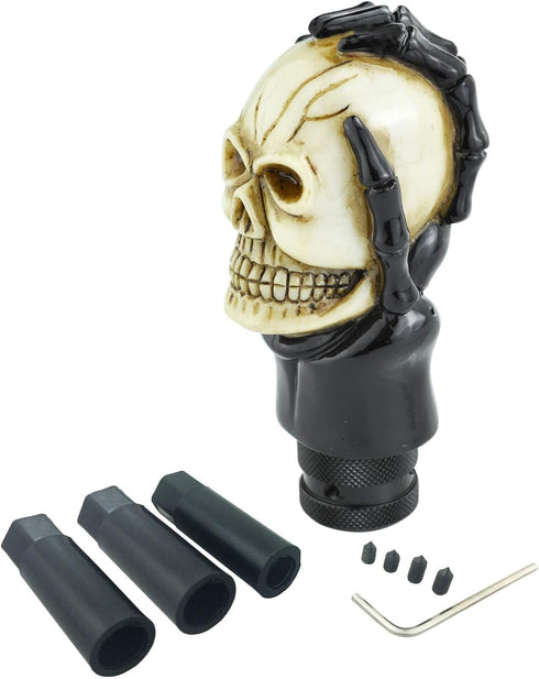 Arenbel Skull Shifter Knobs Car Racing Gear Lever Stick Skeleton Shift Handle Fit Most Manual Automatic Vehicles Trucks, Beige...