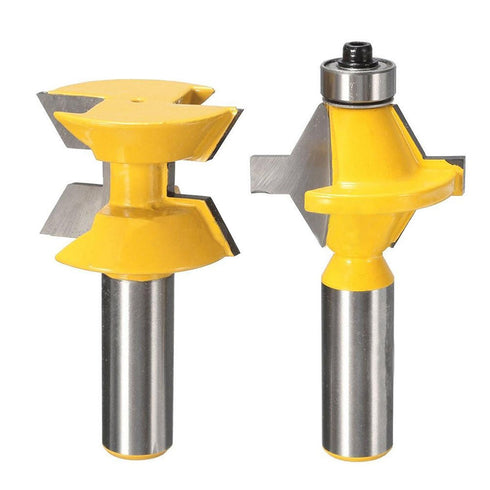 Yakamoz 2Pcs Matched 1/2" Shank Tongue and Groove Router Bit Set 120 Degree Woodworking Groove Chisel Cutter Tool...