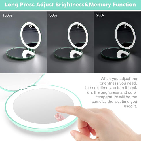 wobsion 10X Magnifying Tabletop Mirror, 4 Inch Round, Glass, ABS...