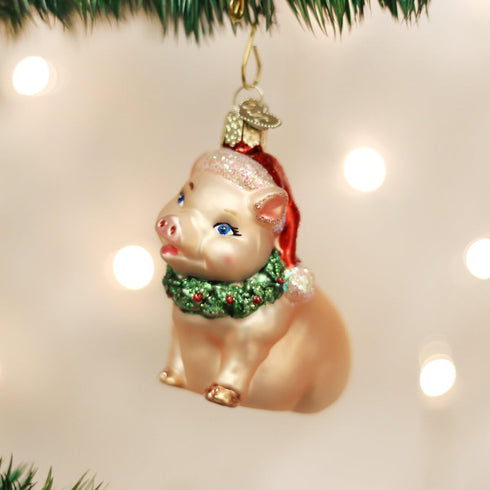 Old World Christmas Glass Blown Ornaments for Christmas Tree Holly Pig...