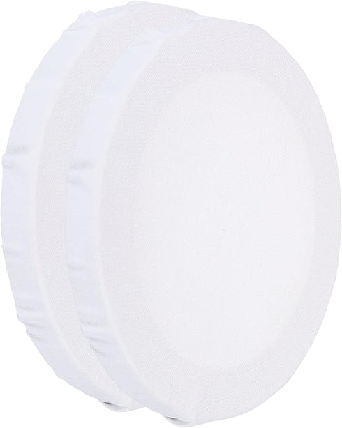 PATIKIL Paint Canvases Panel for Painting, 2 Pack 6x6 Inch Round Wood Frame Stretched Blank Art Board Panels for Acrylic, Oil, Tempera Painting, W...