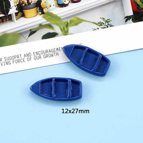 Daimay 28PCS Resin Nautical Ornaments Miniature Beach Ornament Kits Mini Seaside Oars Canoe Anchor Lifebuoy Model Micro Landscape Scenery Decor Aq...