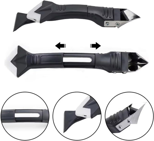 2 Pack 3-IN-1 Caulk Tool for Removal and Application, for Bathroom, Kitchen, Flooring, Windows, Sinks and Frames Seal...